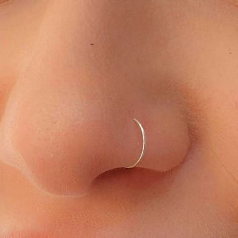 MODRSA Anéis de nariz, piercings de nariz, argolas de nariz para mulheres,  de aço inoxidável, piercing de nariz, argolas de prata para nariz, calibre  20, Metal