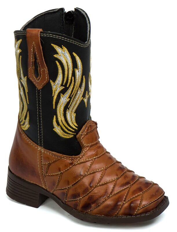 Bota Texana Infantil Em Couro Latego Cor Café 503 Campero Botas