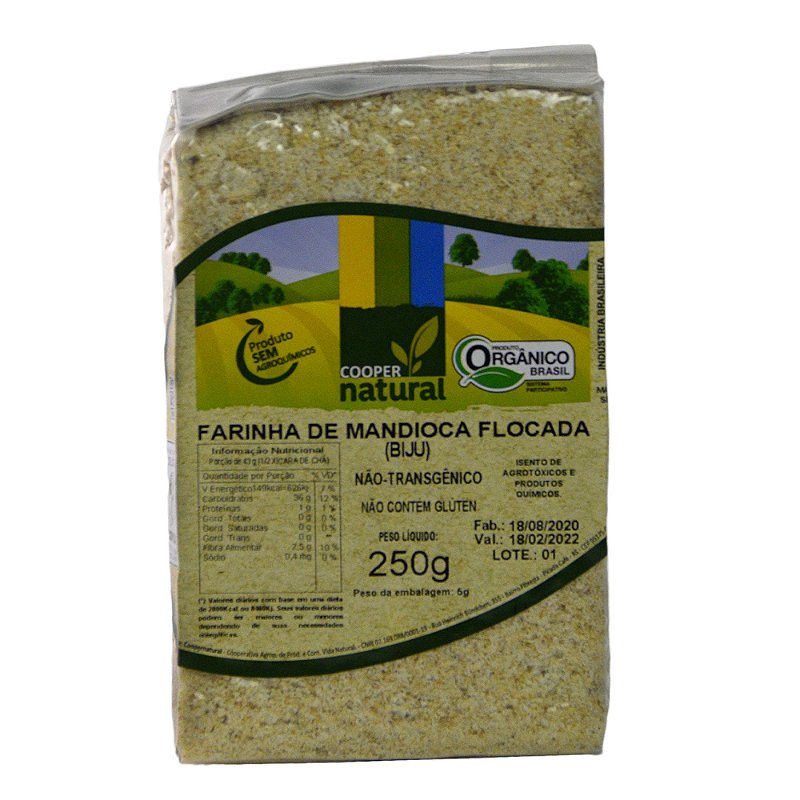 Farinha de Mandioca Orgânica - Sem glúten - LOJA COOPERNATURAL ORGÂNICOS