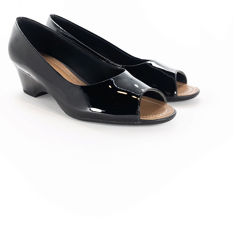 sapato usaflex preto verniz