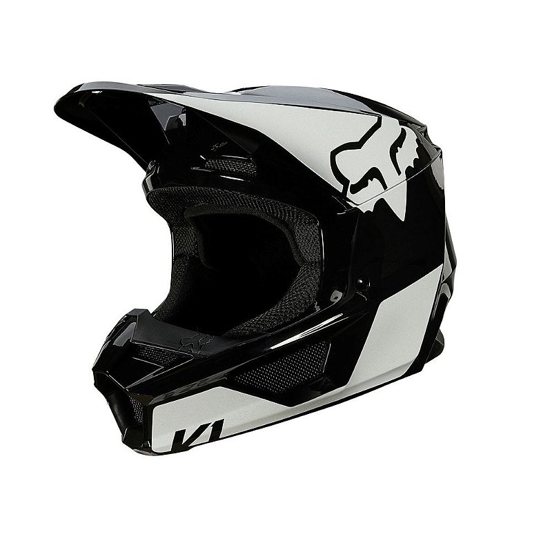 Capacete FOX V1 MIPS Revn Preto/Branco - Webtrilhas - Equipamentos