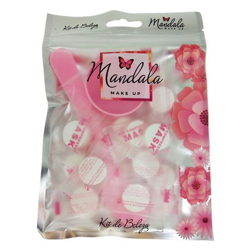Kit Skin Care Máscara Descartável de TNT Desidratada, Potinho e Colher Mandala FP-167 no Atacado para Revenda