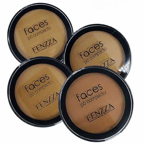 Pó Compacto Face Fenzza PC01 - Kit c/ 04 unid no Atacado para Revenda