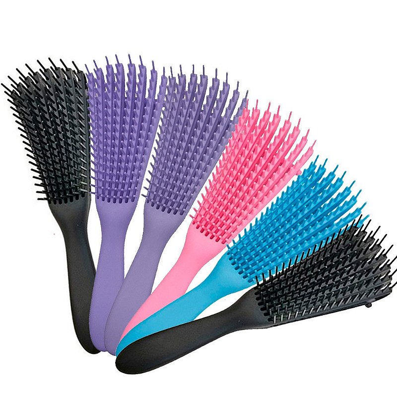 Escova Polvo para Cabelos Cacheados - Kit c/ 06 unid no Atacado para Revenda