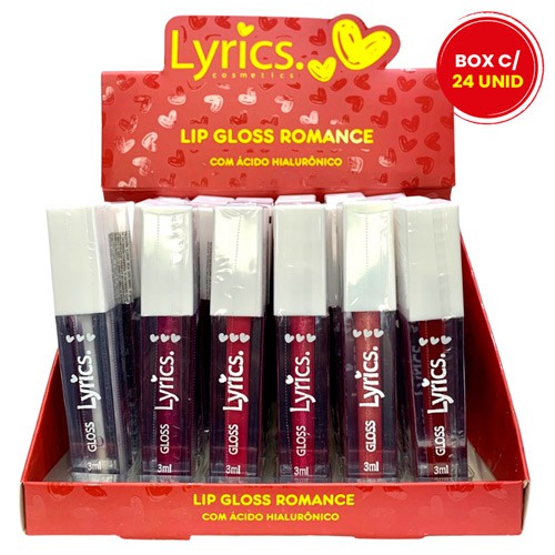 Lip Gloss Romance Lyrics Box c 24 unid vendas de maquiagem Virtual
