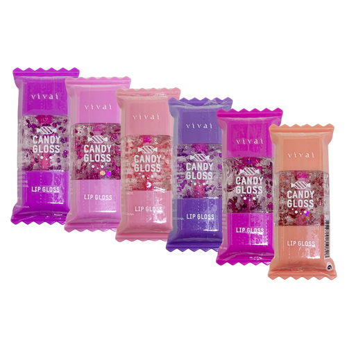 Lip Gloss Candy Gloss Vívai 3079.1.1 - Kit c/ 06 unid no Atacado para Revenda