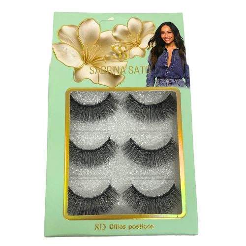 Cílios Postiços com 03 Pares 8D F006 Sabrina Sato SP3109 no Atacado para Revenda