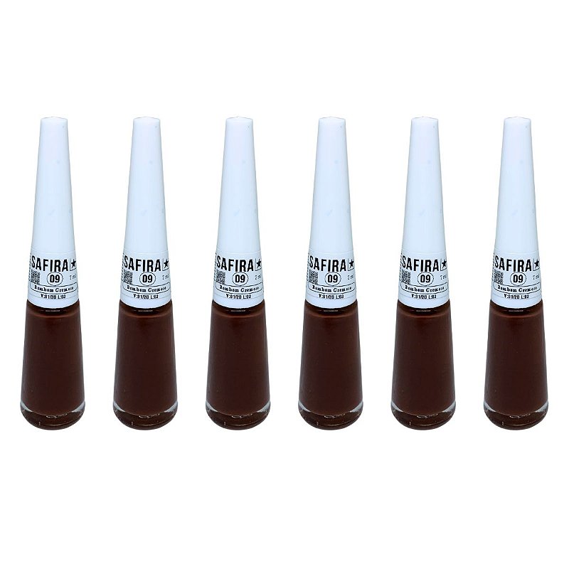 Esmalte Bombom Cremoso N° 09 Safira - Kit c/ 06 unid no Atacado para Revenda