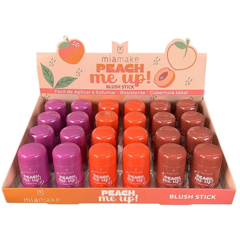 Blush Stick Peach Me Up Mia Make 540 - Box com 24 unid - Virtual