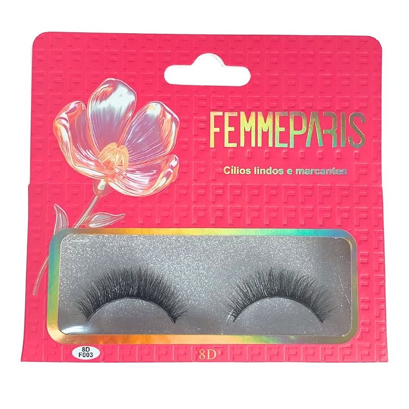 Cílios Postiços 8D F003 Femme Paris FM1013 no Atacado para Revenda