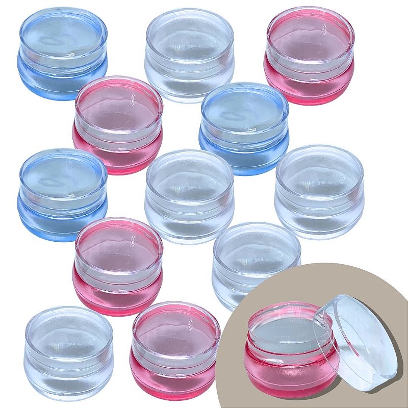 Carimbo de Unhas de Silicone Redondo DF-3128 - Pcte c/ 12 unid no Atacado para Revenda
