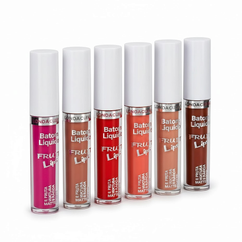 Batom Líquido Matte Fruit Lips Kyráv Kit 6 Unidades - Virtual Make