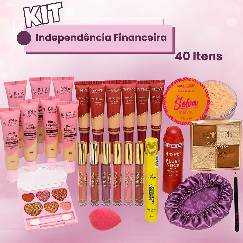 Kit Independência Financeira - 40 Itens no Atacado para Revenda