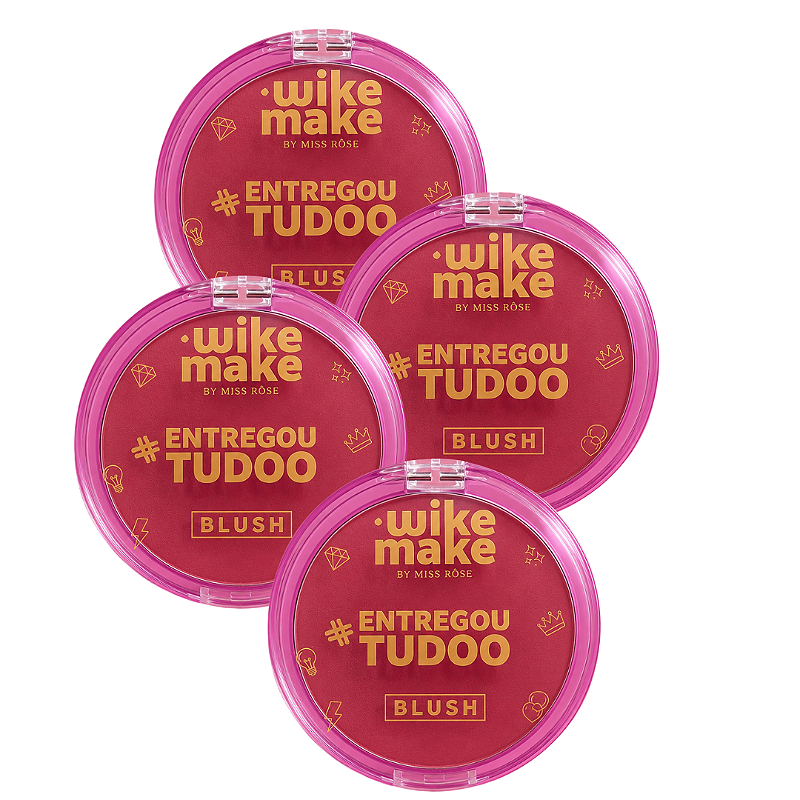 Blush Compacto Entregou Tudo Wike Make WM0029- Kit c/ 04unid no Atacado para Revenda