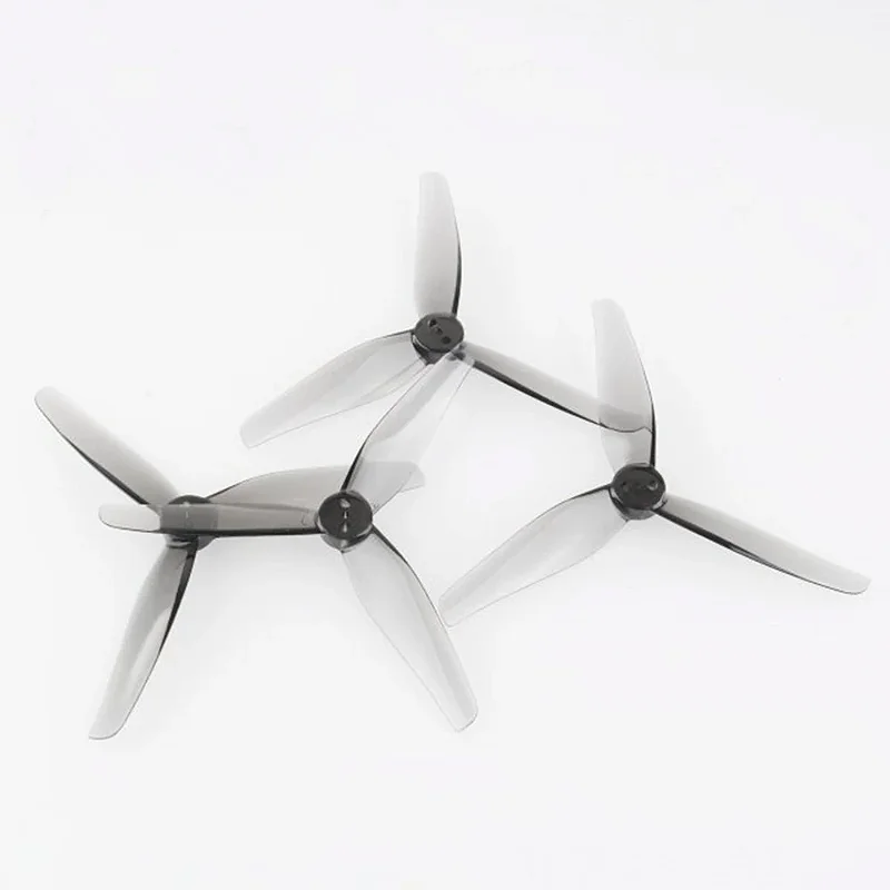 Kepgapo 2 Paires D'hélices 5 Pouces 4,9x3,3x3 – 3 Pales CCW+CW – Pour Drone RC FPV – Gris – Diamètre Moyeu 12,2 Mm