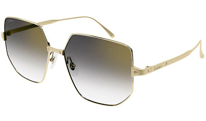 ÓCULOS DE SOL CARTIER BANHO/OURO 24K CT0327S 001 58 FEMININO - A Joia ...