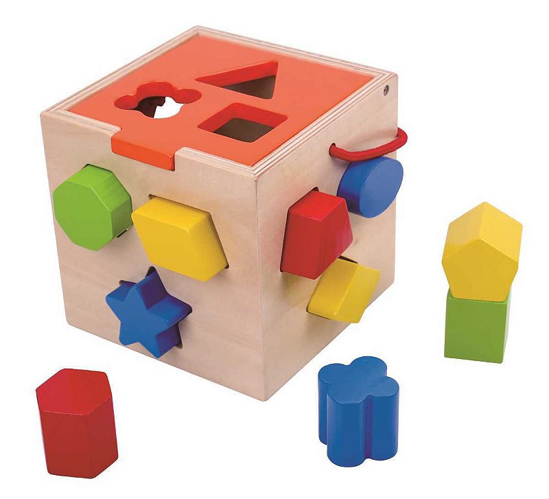 Brinquedo Educativo de Montar Cubos de Encaixe de Madeira - Bambinno  Brinquedos