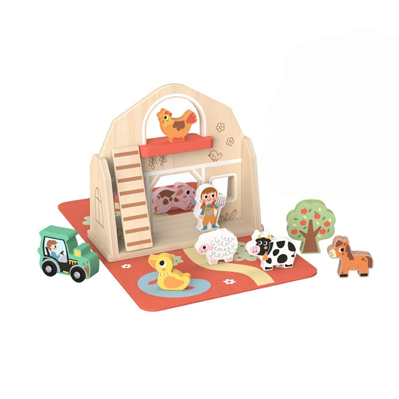 Fazendinha Encantada Maleta Madeira Tooky Toy - Educativos Brinquedos