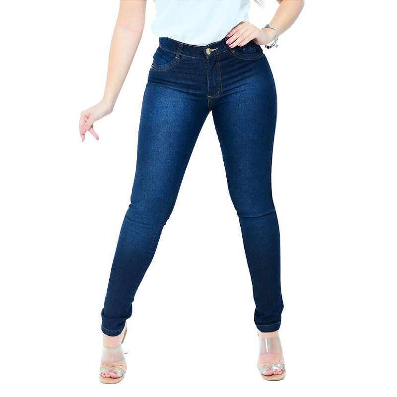 Calça Jeans feminina cintura alta levanta bumbum skinny - Ninas