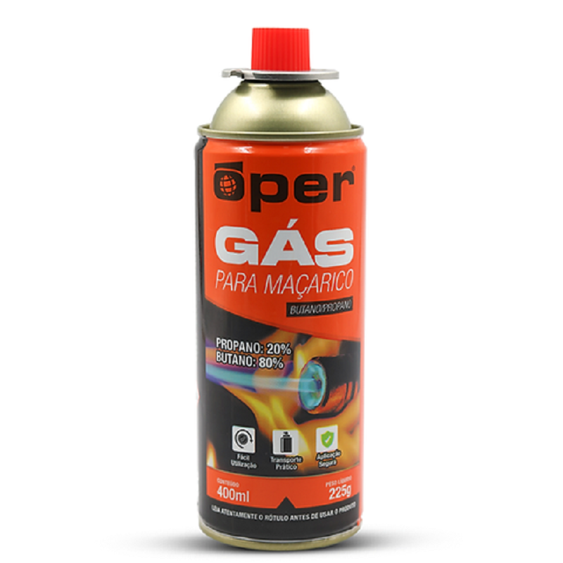 GÁS PARA MAÇARICO OU ISQUEIRO 225G 400ML OPER - Guaxucabos