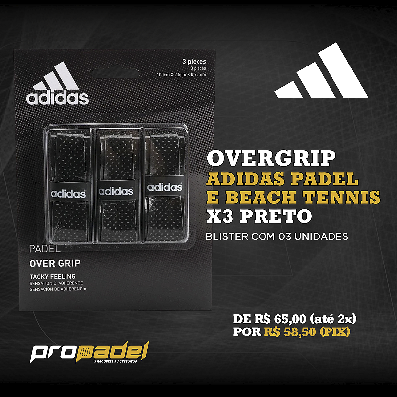Adidas Overgrip (3 pieces) Black - Padel grip
