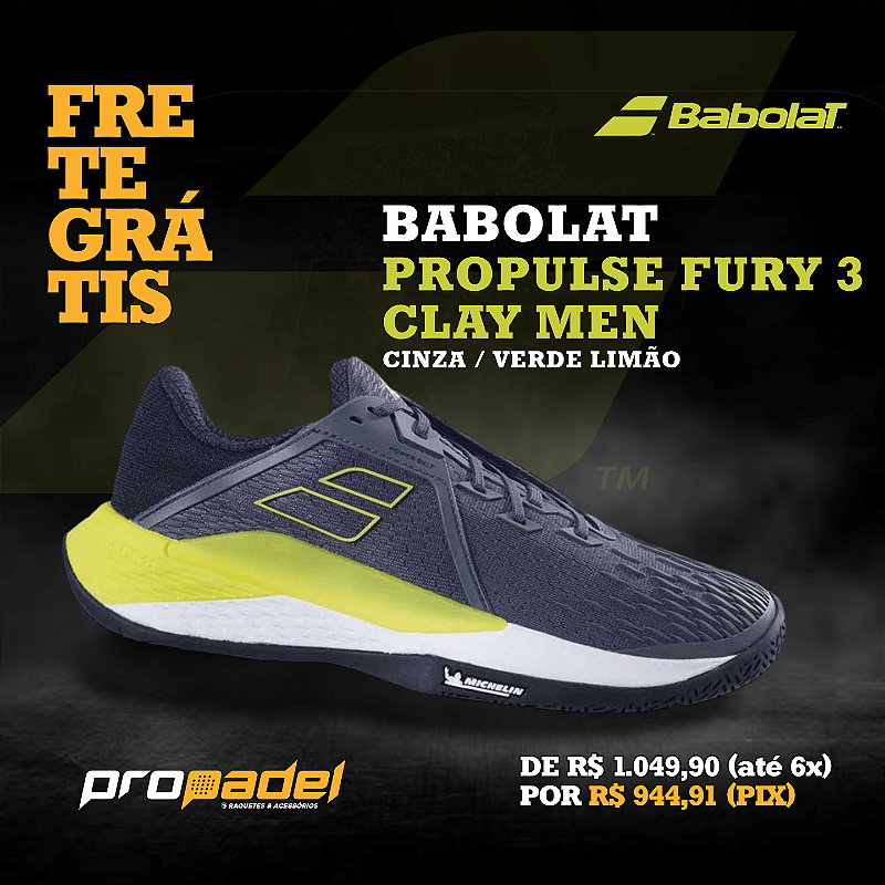 シューズ(男性用) Babolat Propulse Fury Clay Men 4088 Tênis Babolat Propulse Fury 3 Clay Masculino Azul e Rosa