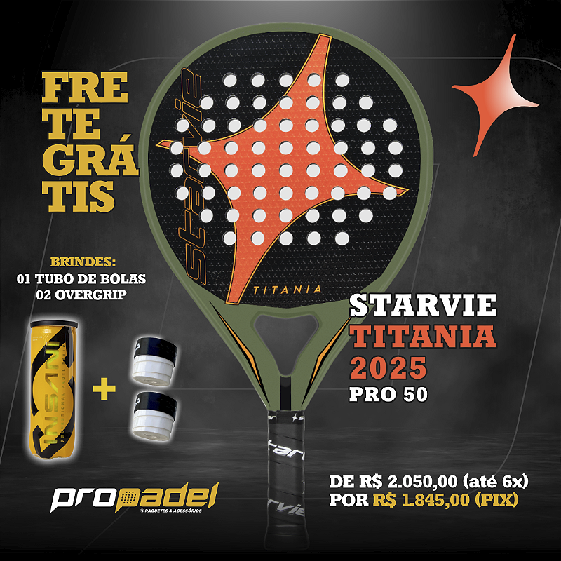 RAQUETE DE PADEL STARVIE TITANIA 2025 - PRO 50 - Loja Propadel