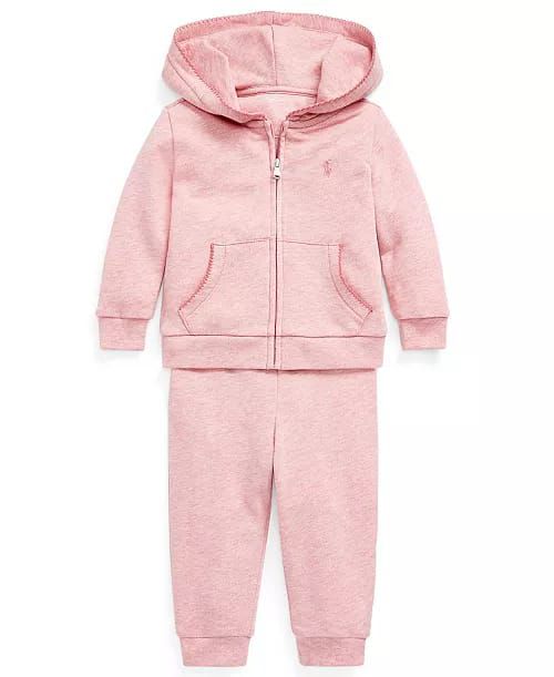 Conjunto de moletom rosa Ralph Lauren Baby Buys Brasil