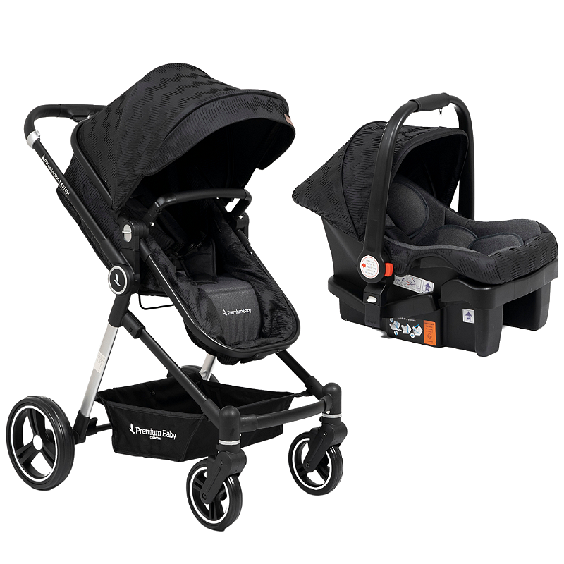 Carrinho de Bebê Travel System Aston Chevron Silver (Trio