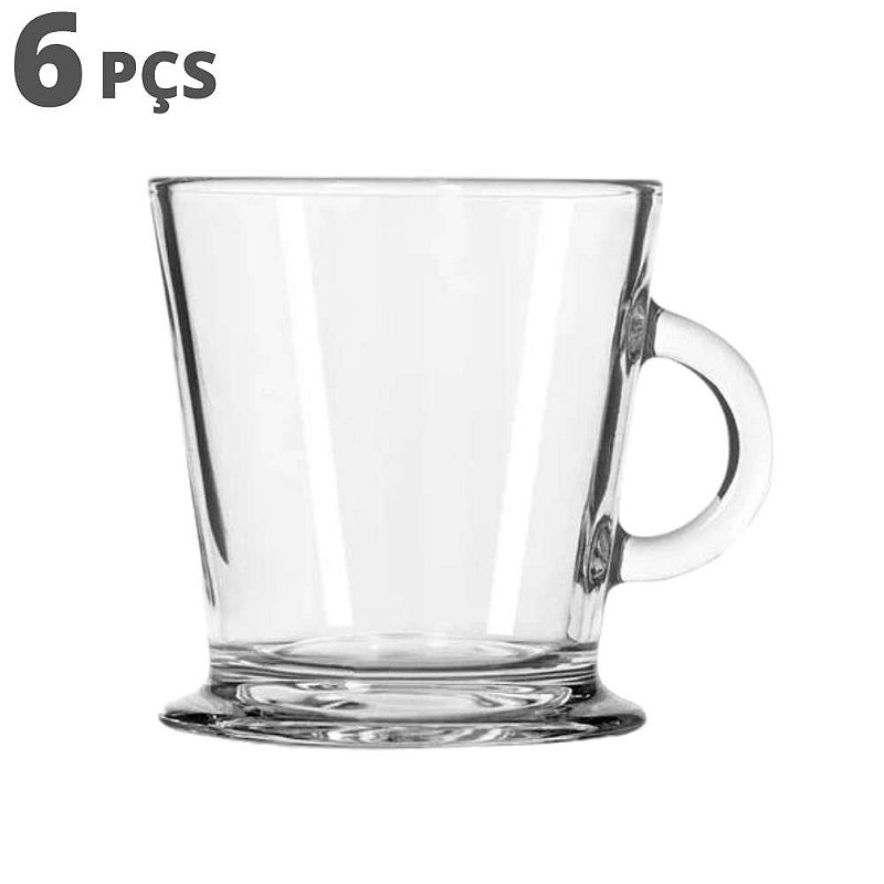 Conjunto de Xícara de Café Vidro Linha Acapulco 180ml Libbey Noah