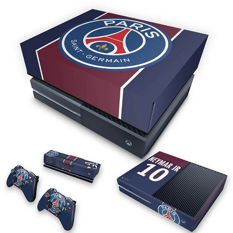 KIT Xbox One Fat Skin e Capa Anti Poeira - Paris Saint Germain Neymar Jr PSG  - Pop Arte Skins Atacado