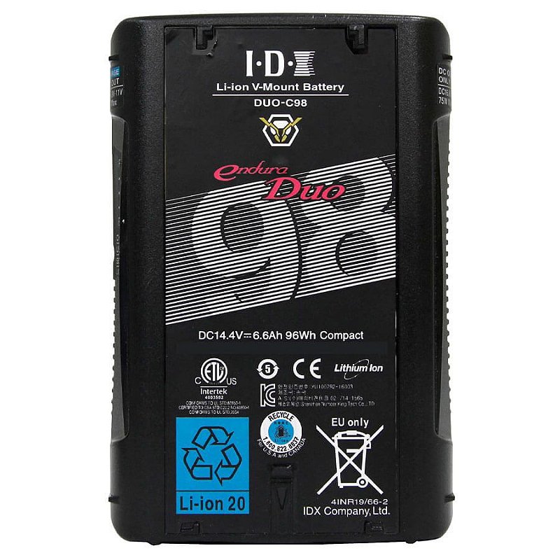 Bateria IDX DUO-C98 96Wh de Alta Capacidade com D-Tap e USB