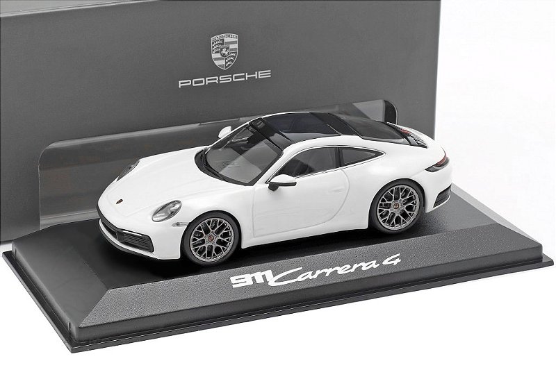 Miniatura Porsche 911 Carrera 4 ( tipo 992 ) 2019 Branco 1:43 - SG