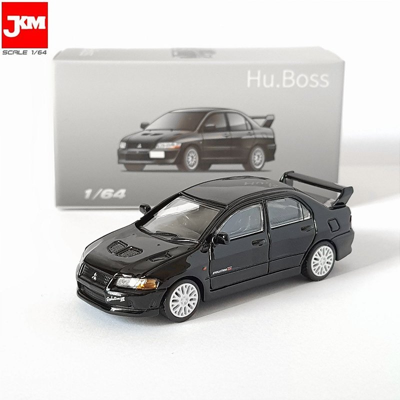 Miniatura Mitsubishi Lancer Evolution VII Preto 2002 JKM 1/64 - SG