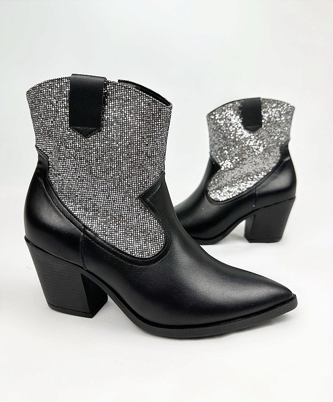 Bota Country Nicky Preta com Brilhos