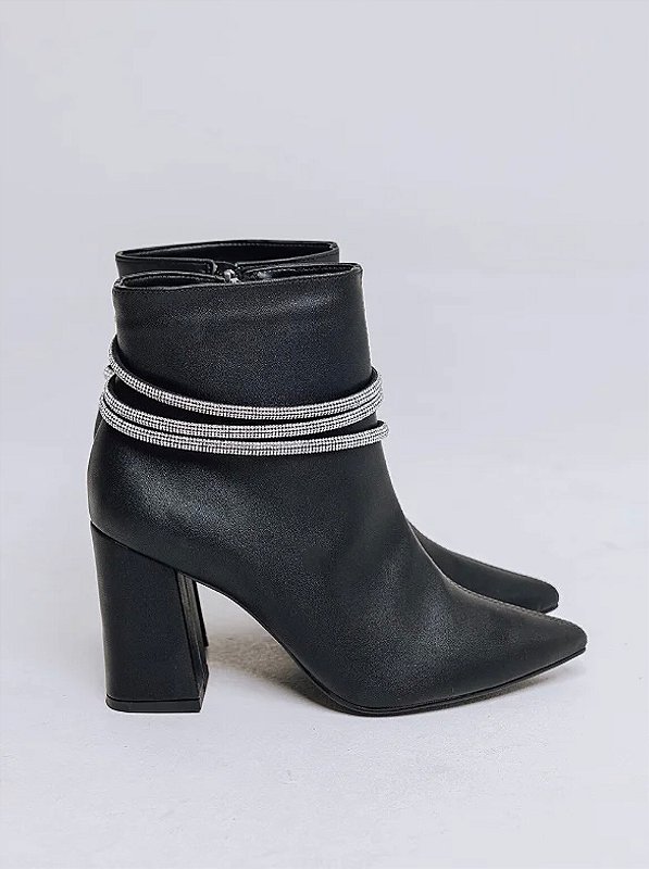 Bota Hanna Preta com Brilho