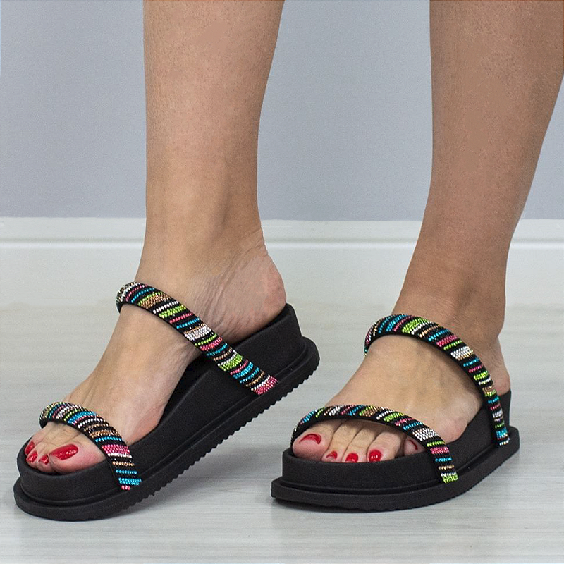 Birken Moana Preta Com Brilho Colorido