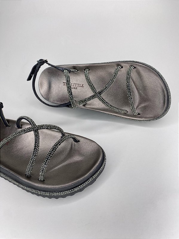 Papete Hailey de Brilhos Prata velho e preto