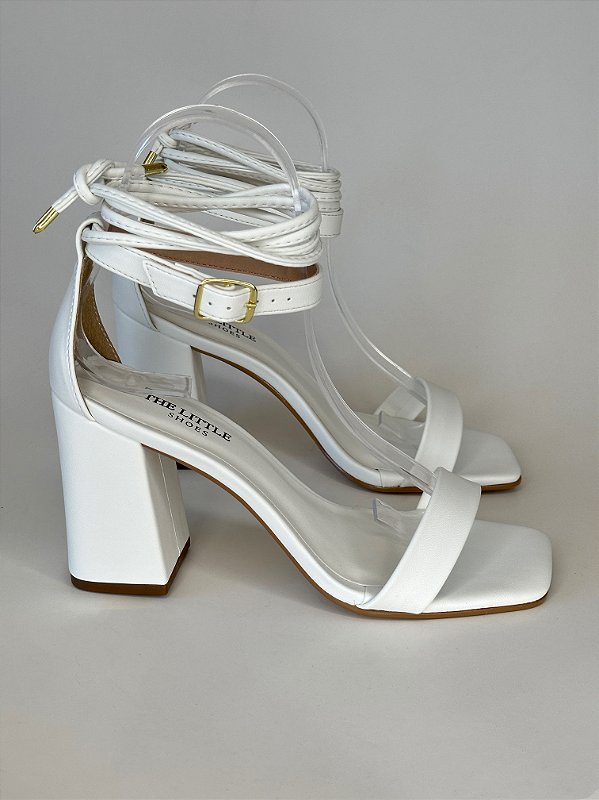 Sandália Alice 2 em 1 Salto Bloco Branco