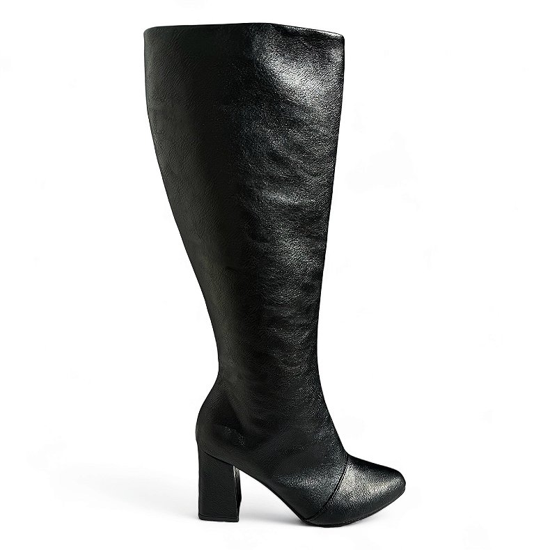 Bota Aisha Cano Alto Preto liso