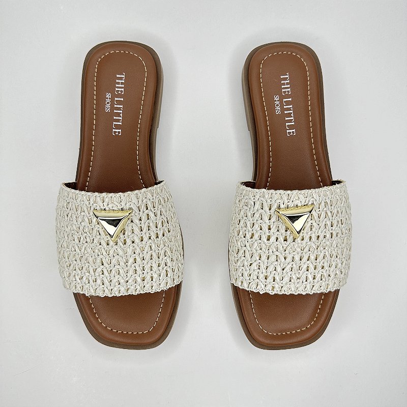 Bel - Rasteira Feminina de Palha Natural