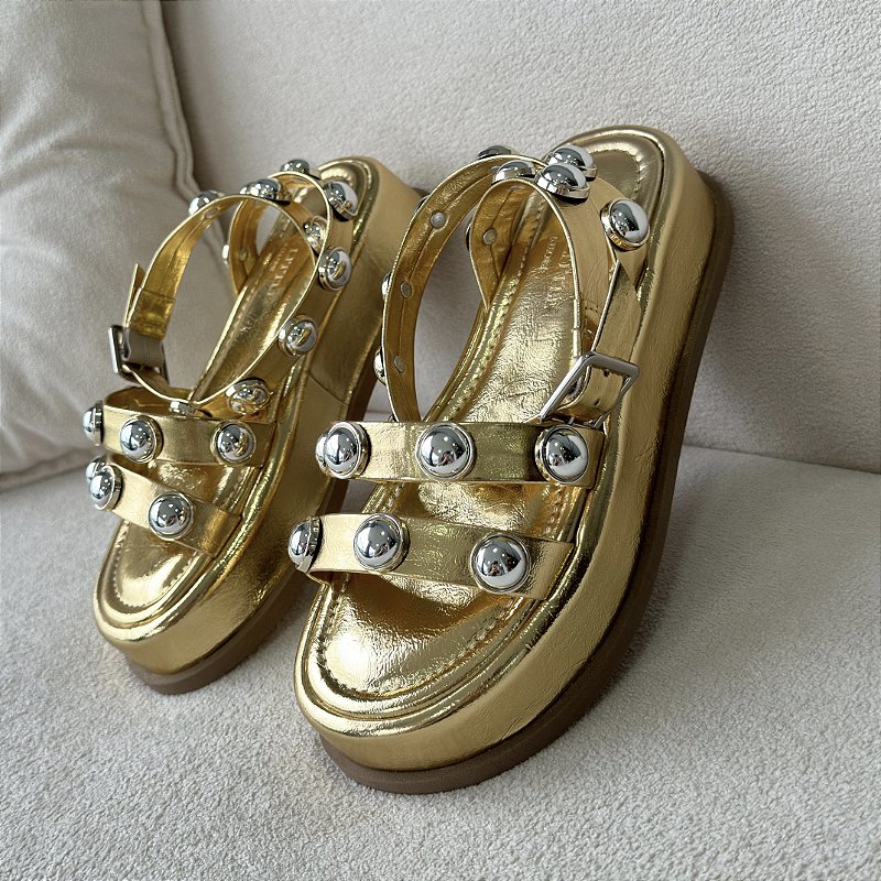 Bella - Sandália Feminina Dourada