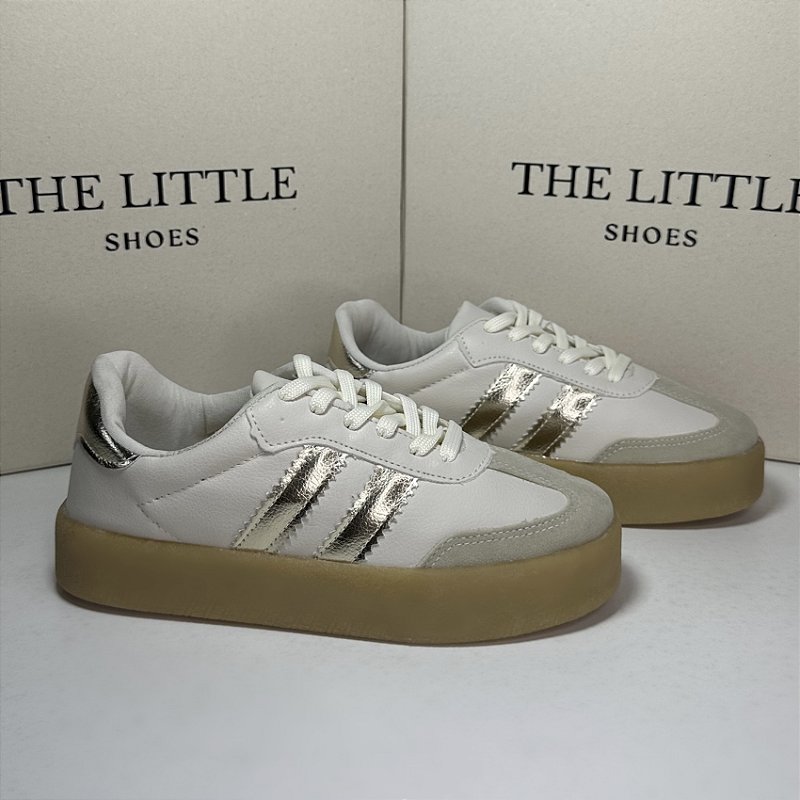 Samba - Tênis branco com Dourado