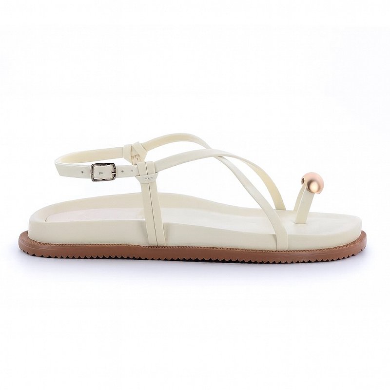 Vitória - Sandália Feminina Off White