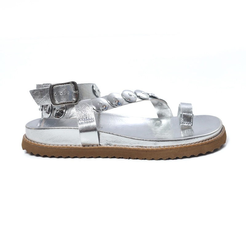 Luma - Sandália Feminina Prata de Moedas