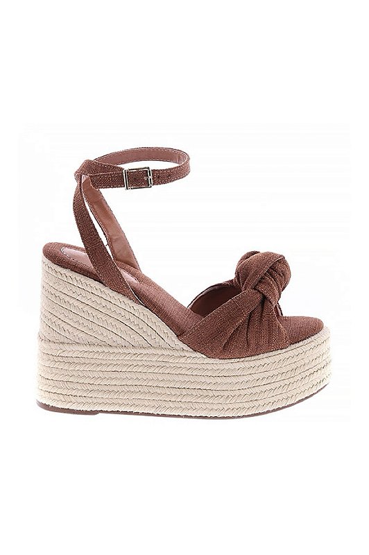 Duna - Sandalia Anabela Marrom