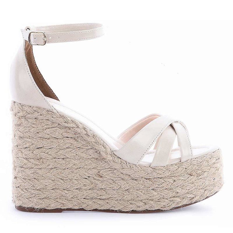 Marbella - Sandália Anabela Off White