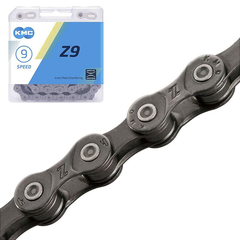 Corrente Kmc Z9 Bike 9v Cinza Fina 116 Elos - Godoy Bike Fitness
