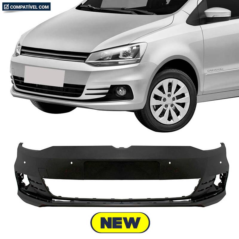 Parachoque Fox / Spacefox 14/ Dianteiro Preto Liso c/ furo p