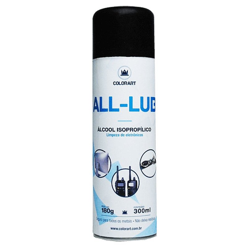 Álcool Isopropílico Spray All Lub 300ml - Cena 1 Acessórios - Acessórios  para Cinema e TV